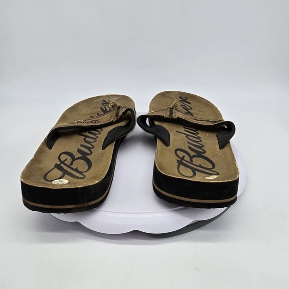 Budweiser Shoe Men 14 Thong Sandals Brown - Picture 6 of 8